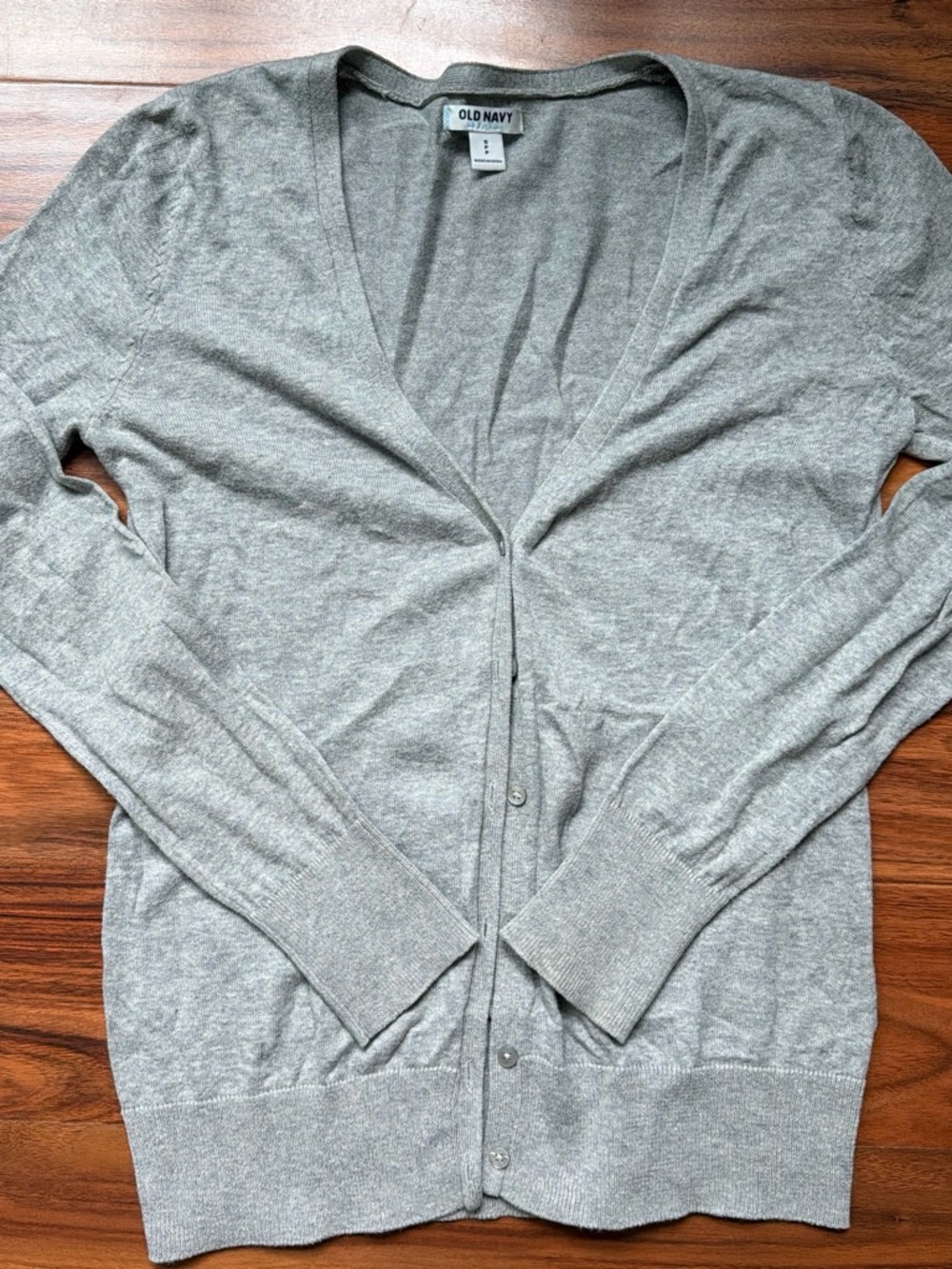 Old Navy Light Gray Women's V-Neck Button Cardigan